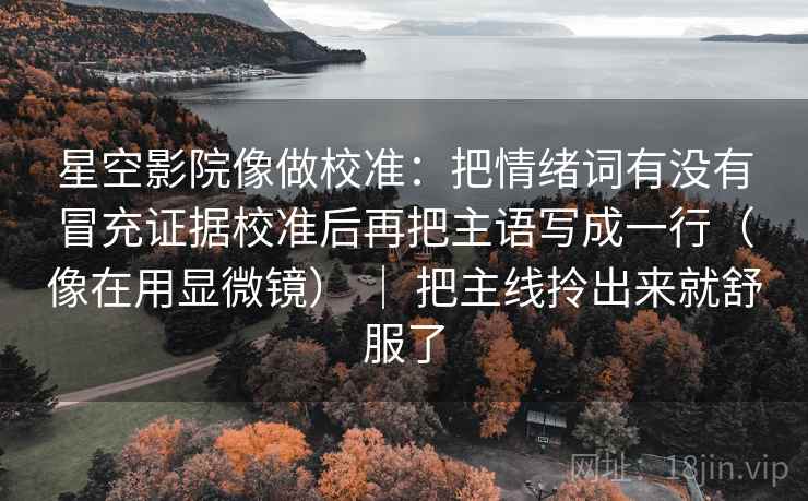 星空影院像做校准：把情绪词有没有冒充证据校准后再把主语写成一行（像在用显微镜） ｜ 把主线拎出来就舒服了