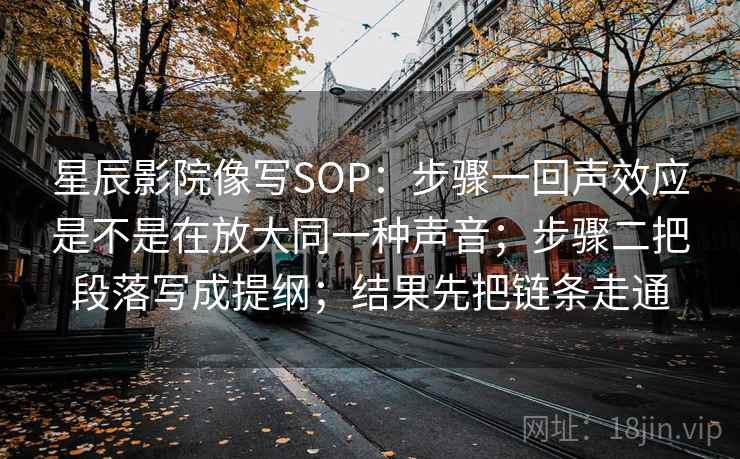 星辰影院像写SOP：步骤一回声效应是不是在放大同一种声音；步骤二把段落写成提纲；结果先把链条走通